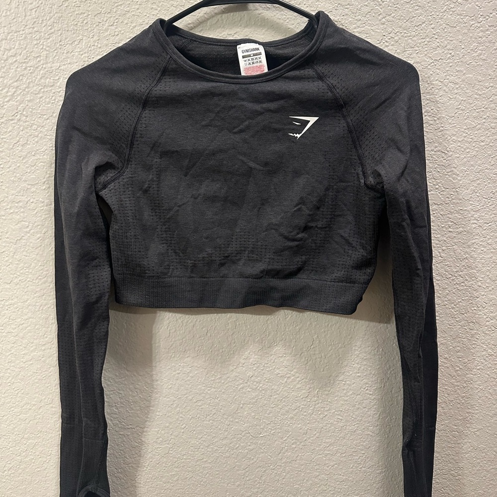 Gymshark Black Long sleeve Crop top